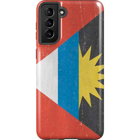 Antigua and Barbuda Flag Distressed Galaxy S21 Plus 5G Pro Case